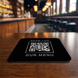 Porta-copo De Papel Quadrado Quadrado Preto Leia o Código QR do Nosso Menu
