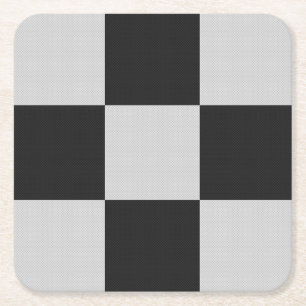 Porta-copo De Papel Quadrado Quadrados Pretos e Brancos Verificados ou COR PERS