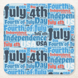 Porta-copo De Papel Quadrado Quarto de julho