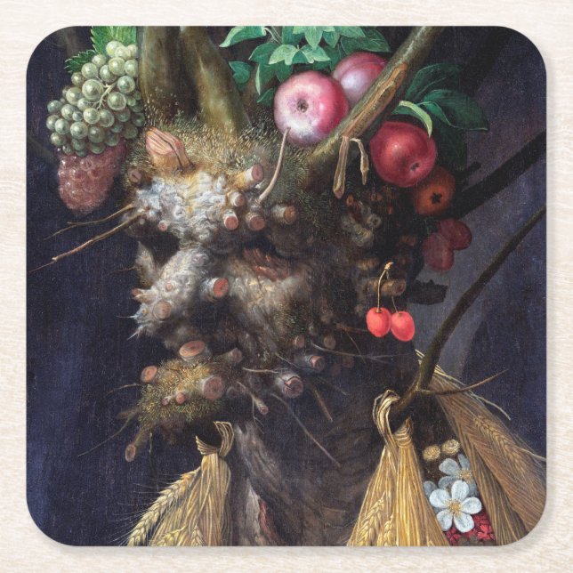 Porta-copo De Papel Quadrado Quatro Assentos em Uma Cabeça, Arcimboldo (Frente)