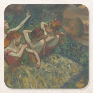 Porta-copo De Papel Quadrado Quatro Dançarinos, Impressionista Pintura, Edgar D