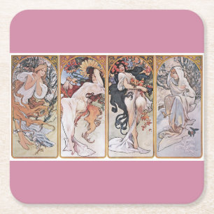 Porta-copo De Papel Quadrado Quatro Estações, Mucha