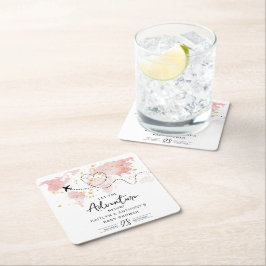 Porta-copo De Papel Quadrado "Que A Aventura Comece!" Chá de fraldas de Mapa vi