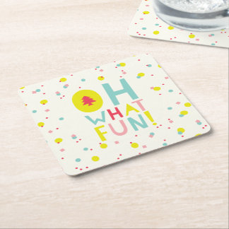 Porta-copo De Papel Quadrado Que Árvore de Natal Divertida Pontos de Confetti C