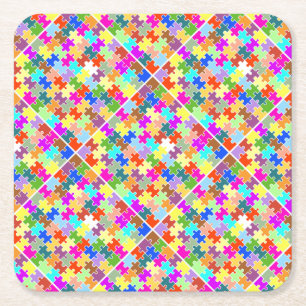 Porta-copo De Papel Quadrado Quebra-cabeça divertido