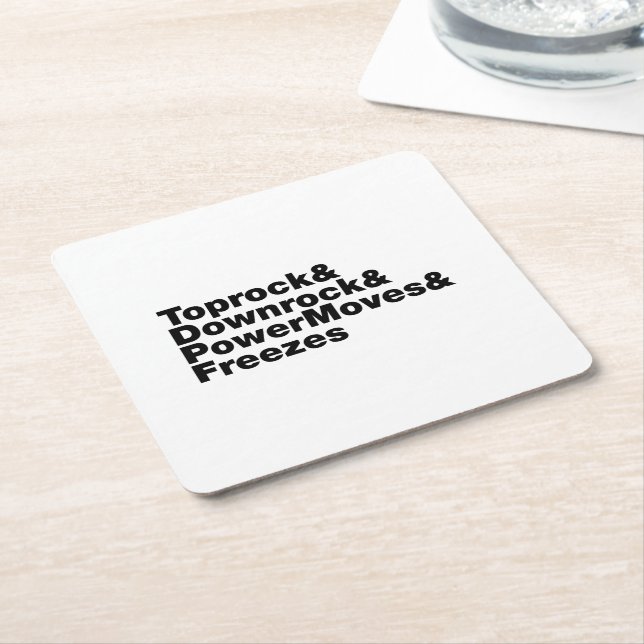 Porta-copo De Papel Quadrado Quebrando Movimentos (Breakdancing) (Inclinado)