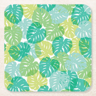 Porta-copo De Papel Quadrado Queijo exótico: Monstera tropical