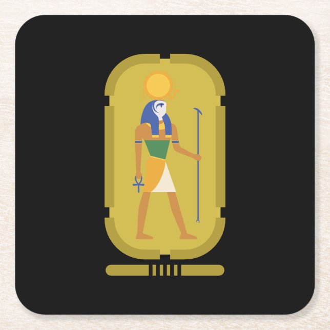 Porta-copo De Papel Quadrado Ra Deus do Sol (Frente)