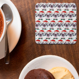 Porta-copo De Papel Quadrado Raça de Cão Dogue Alemão Estrelas de Natal