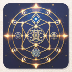 Porta-copo De Papel Quadrado Radiação Divina – 5: Energia Universal Iluminada