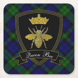 Porta-copo De Papel Quadrado Rainha Bee Seu Texto