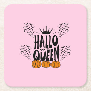 Porta-copo De Papel Quadrado Rainha do Halloween, Halloqueen, Arte do Halloween