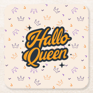 Porta-copo De Papel Quadrado Rainha do Halloween, Halloqueen, Arte do Halloween