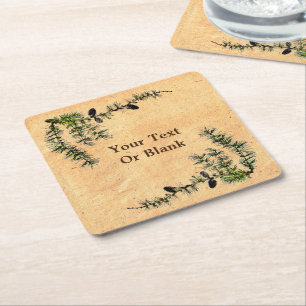 Porta-copo De Papel Quadrado Ramificações de Laranja