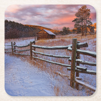 Porta-copo De Papel Quadrado Rancho da neve