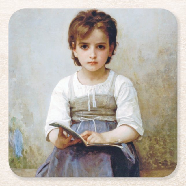 Porta-copo De Papel Quadrado Rapariga, Bouguereau (Frente)