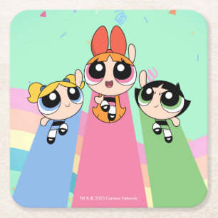 Porta-copo De Papel Quadrado Raparigas Powerpuff Voam Alto
