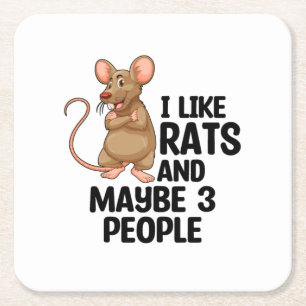 Porta-copo De Papel Quadrado Rat Lover Presentes De Animais De Companhia De R
