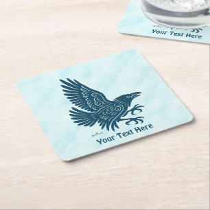 Porta-copo De Papel Quadrado Raven azul dançante