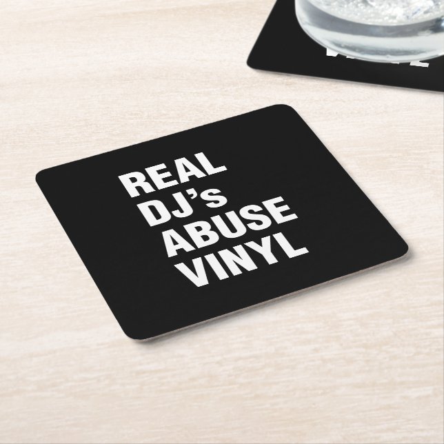 Porta-copo De Papel Quadrado REAL DJ's ABUSE VINYL (Inclinado)
