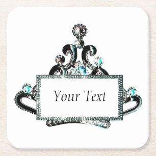 Porta-copo De Papel Quadrado Real Tiara Personalizado