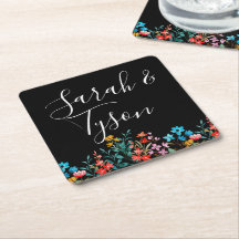 Recepção de Casamento Floral Minimalista Preto com