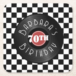 Porta-copo De Papel Quadrado Record Player Rock N Roll Themed Birthday Party