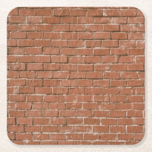 Porta-copo De Papel Quadrado Red Brick Wall Rustic