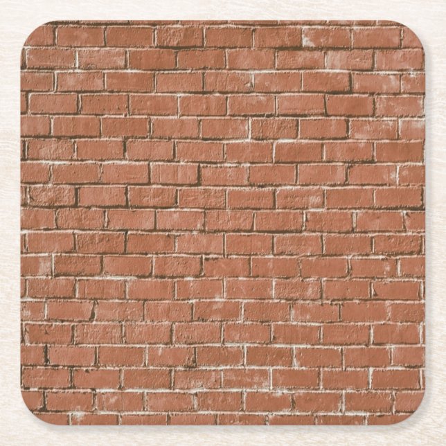 Porta-copo De Papel Quadrado Red Brick Wall Rustic (Frente)