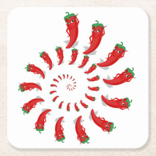 Porta-copo De Papel Quadrado Red Pepper Diva Spiral Porta copos