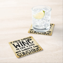 Porta-copo De Papel Quadrado Refeição sem vinho é como um dia sem sol