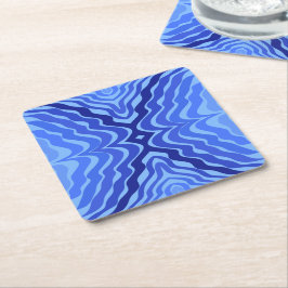 Porta-copo De Papel Quadrado Refletor Blue Waves Moderna Design abstrato