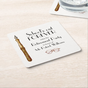 Porta-copo De Papel Quadrado Reforma dos Professores da Escola para Sempre Vint