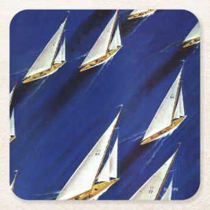 Porta-copo De Papel Quadrado Regata do veleiro pela solda do esqui