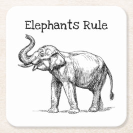 Porta-copo De Papel Quadrado Regra de elefantes