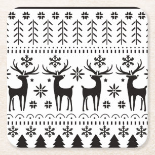 Porta-copo De Papel Quadrado Reindeer de Natal para Folk Moderno