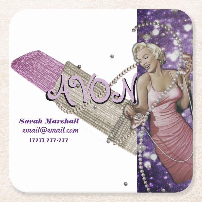 Porta-copo De Papel Quadrado Representante Avon (Frente)