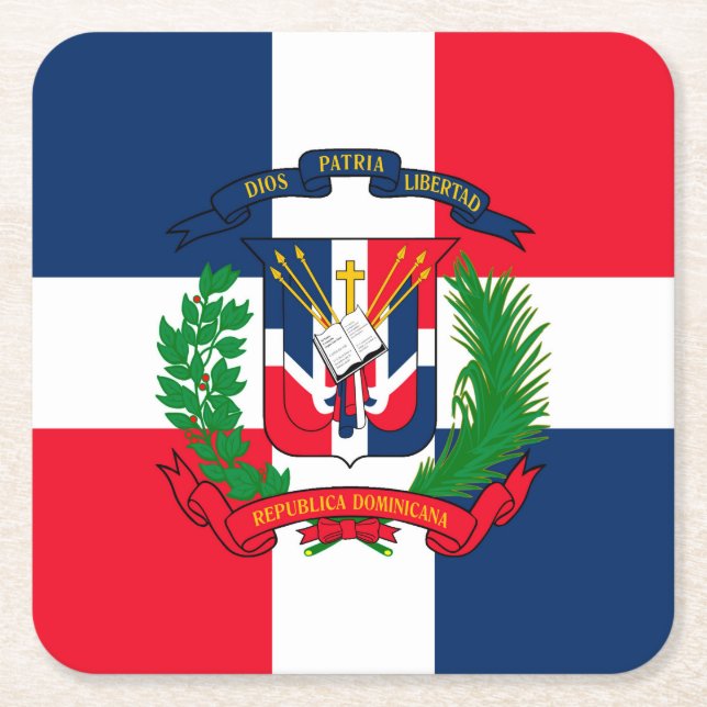 Porta-copo De Papel Quadrado República Dominicana (Frente)