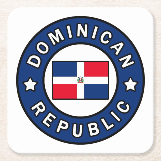 Porta-copo De Papel Quadrado República Dominicana (Frente)