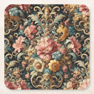 Porta-copo De Papel Quadrado Requiem for Arcana – Gothic Floral Design