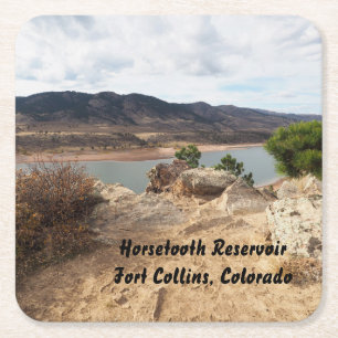 Porta-copo De Papel Quadrado Reservatório de Horsetooth, Fort Collins, Colorado