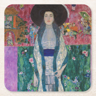 Porta-copo De Papel Quadrado Retrato de Adele Bloch Bauer, Gustav Klimt