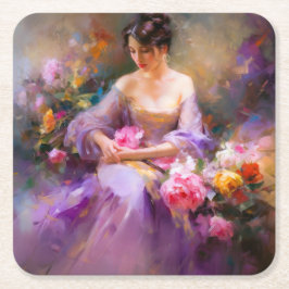 Porta-copo De Papel Quadrado Retrato elegante