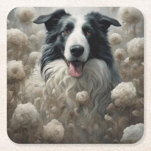 Porta-copo De Papel Quadrado Retratos de Raça de Cachorro Flor 12