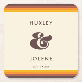 Porta-copo De Papel Quadrado Retro 60s vintage cores casamento