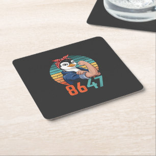 Porta-copo De Papel Quadrado Retro 8647 É 2028 E Anti-Trump Penguin