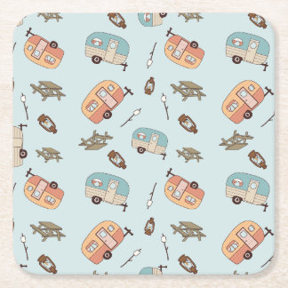 Porta-copo De Papel Quadrado Retro Camper Paper Coaster 