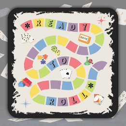 Porta-copo De Papel Quadrado Retro Colorful Board Game Night