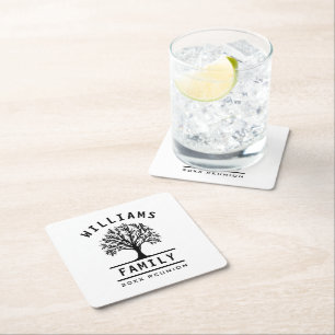 Porta-copo De Papel Quadrado Reunião de Família da Árvore Viagem de Carro nas F