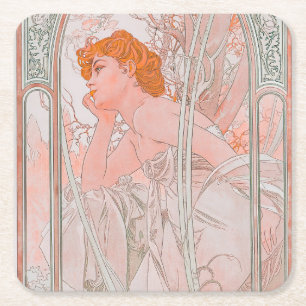 Porta-copo De Papel Quadrado Reverie du Soir (1899) apresentada por Alphonse Mu